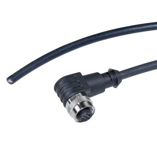 Anschlusskabel Sensor Kabel 5-polig, PUR, 10m - gewinkelte M12 Buchse/offene Leitungsenden, A-kodiert, 24V DC