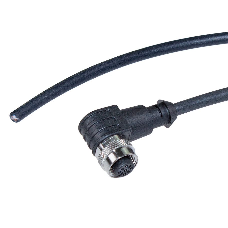 Anschlusskabel Sensor Kabel 5-polig, PUR, 10m - gewinkelte M12 Buchse/offene Leitungsenden, A-kodiert, 24V DC