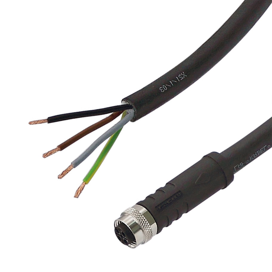 Anschlusszubehör Sensor Kabel 10m PUR M12 Sensorbuchse 3-polig + PE S-kodiert/offene Leitungsenden 220-240V AC