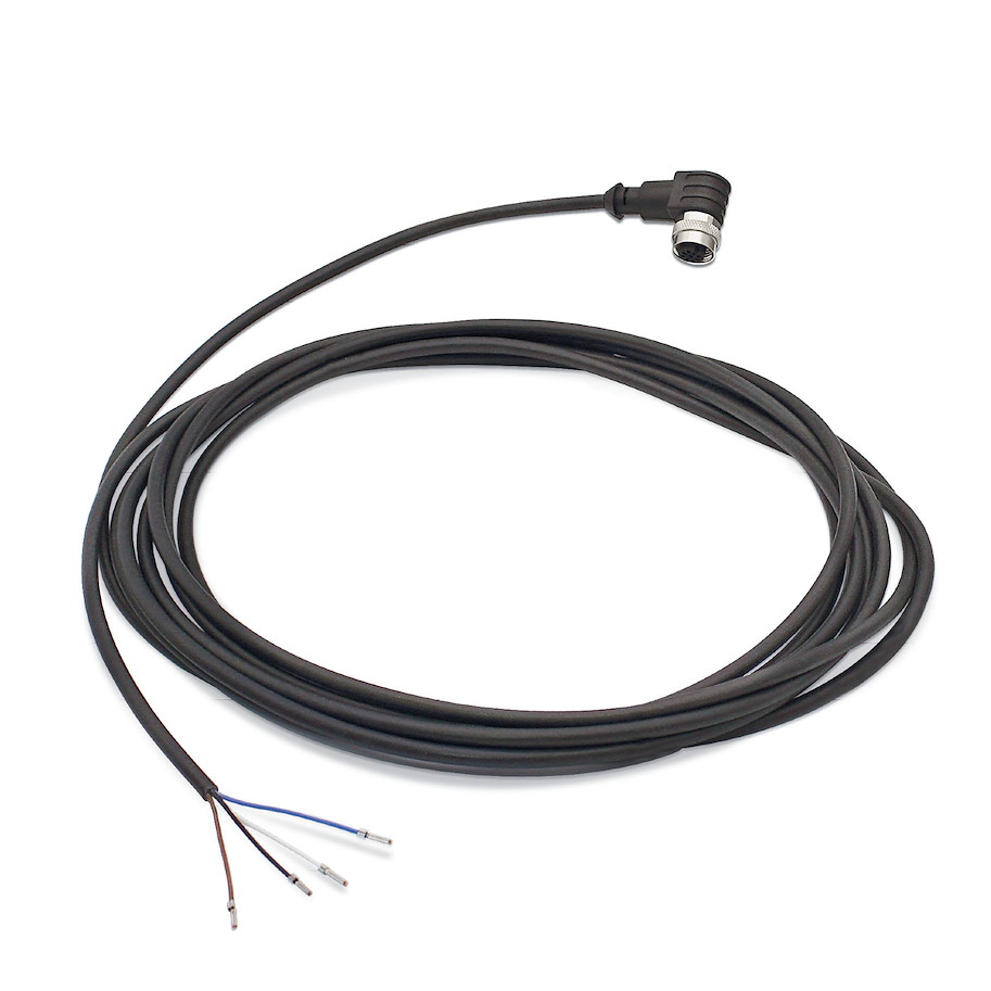 Anschlusszubehör Sensor Kabel 5m PUR M12 Sensorbuchse abgewinkelt 4-polig A-kodiert/offene Leitungsenden 24V DC