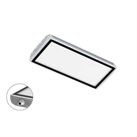 Maschinenleuchte FIELDLED EVO Aufbau M12-A stirnseitig 370 x 150mm 100ﾰ ~43W 24V DC