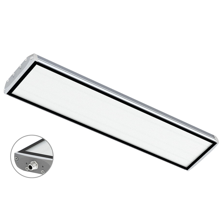 Maschinenleuchte FIELDLED EVO Aufbau M12-A stirnseitig 702 x 150mm 100ﾰ ~86W 24V DC