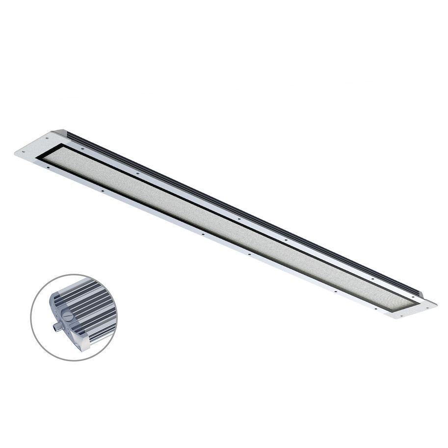Maschinenleuchte FIELDLED EVO Einbau M12-A stirnseitig Einbaumass 1040 x 96 x 30mm 100° ~78W 24V DC