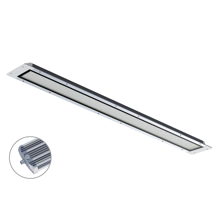 Maschinenleuchte FIELDLED EVO Einbau M12-A stirnseitig Einbaumass 540 x 96 x 30mm 100° ~39W 24V DC