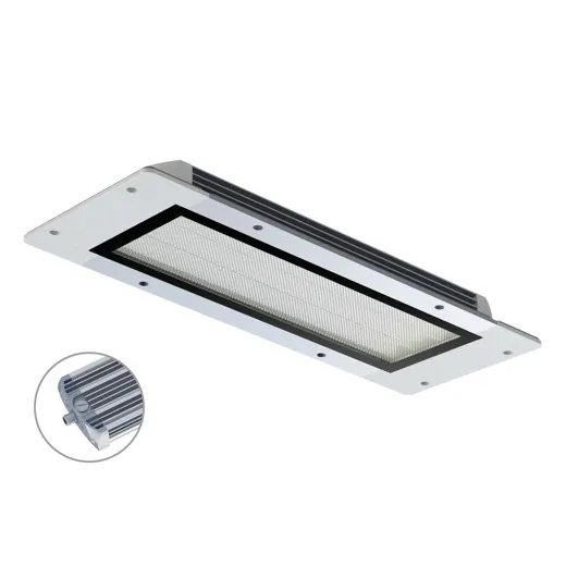 Maschinenleuchte FIELDLED EVO Einbau M12-A stirnseitig Einbaumass 280 x 96 x 30mm 100° ~19W 24V DC