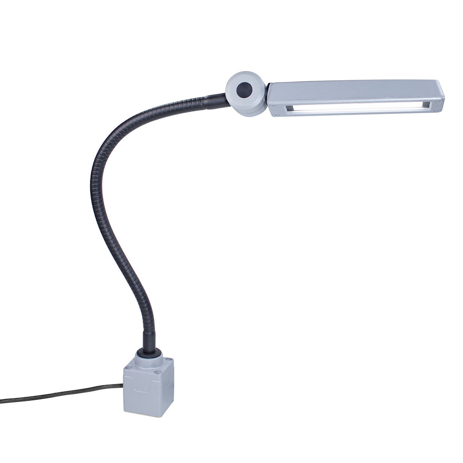 Arbeitsplatzleuchte CENALED FLOOD Flexarm AC Schwanenhals 500mm Anschraubsockel ~9W Stecker und 3m Anschlussleitung 100-305V AC