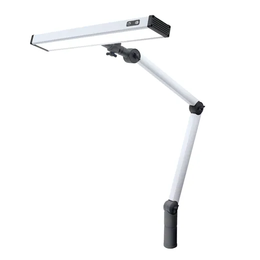 Arbeitsplatzleuchte UNILED II TUNABLE WHITE 3000~6500K Gelenkarm 400+400mm Leuchtenkopfbreite 548mm 100ﾰ ~28W M12-A 24V DC Netzteil 100-240V AC