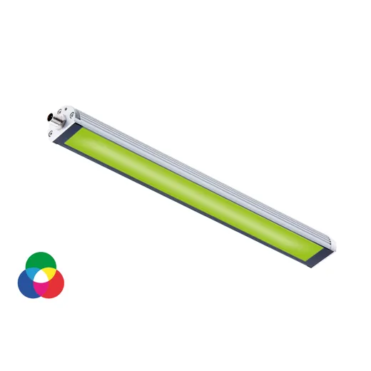 Maschinenleuchte TUBELED_40 II RGB-W Power 540mm 100ﾰ ~18W (R)/~5W (G)/~18W (B) + ~19W (W) M12-A 24V DC