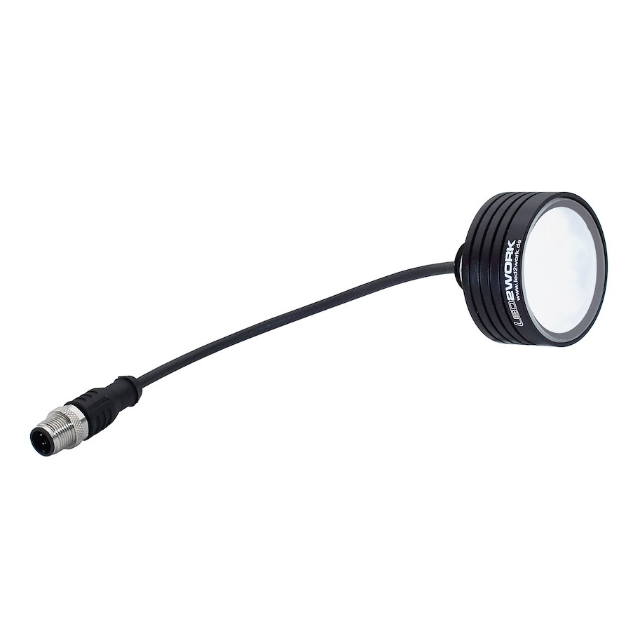 Maschinenleuchte TOPLED Ø50mm 40° ~85W 150mm Anschlusskabel und M12-A 24V DC