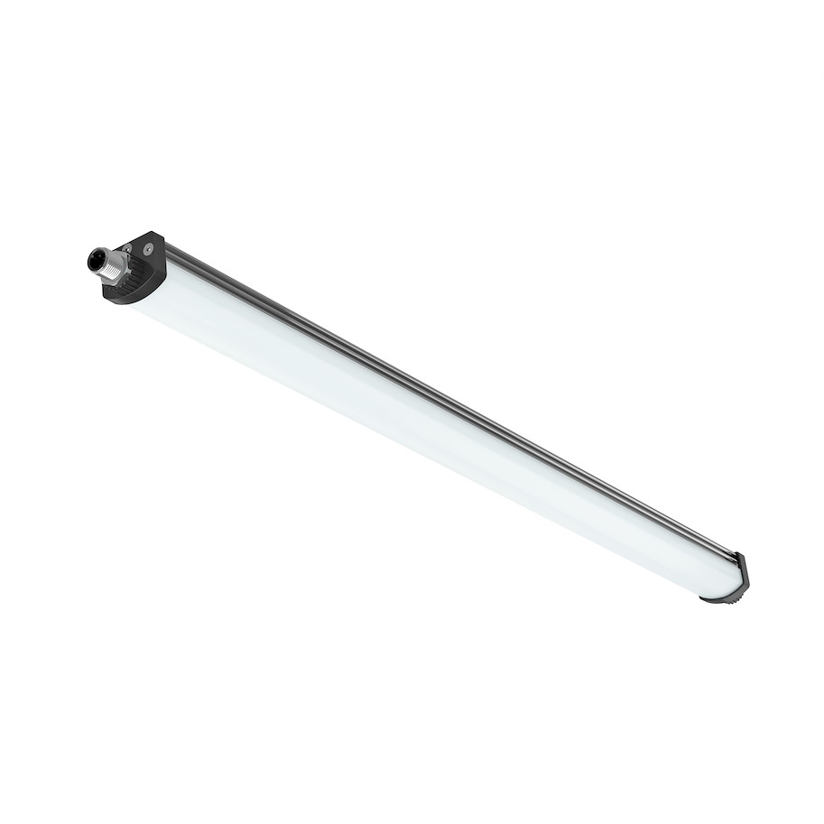 Anlagenleuchte LEANLED II Basic-Line, 760mm, Abdeckung Opalweiss, ~17W, M12-A, 24V DC